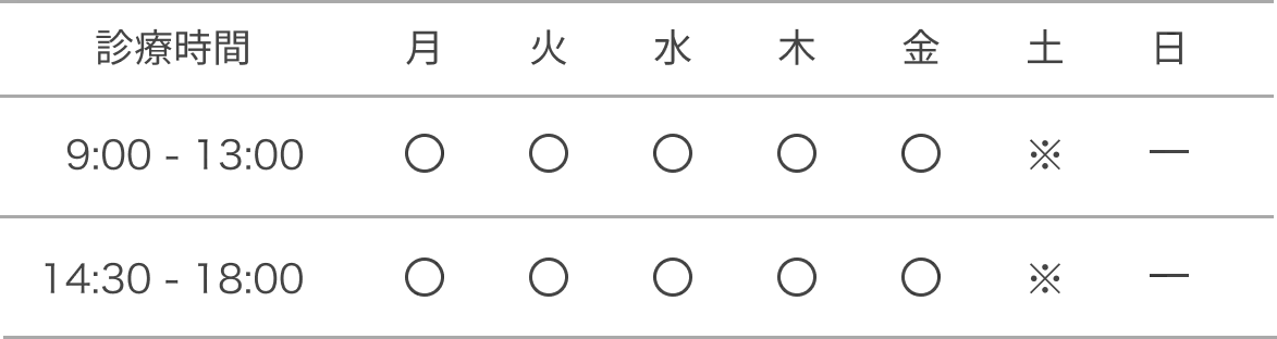 診療時間|ササマ歯科クリニック